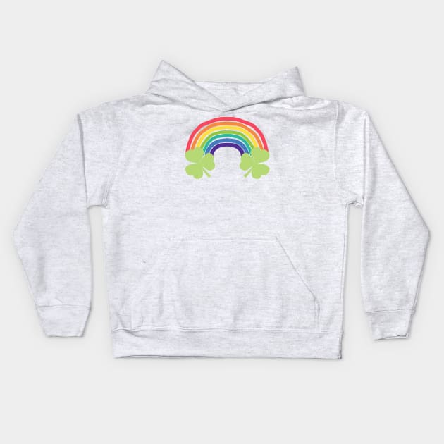 Shamrock Rainbow for St Patricks Day Kids Hoodie by ellenhenryart